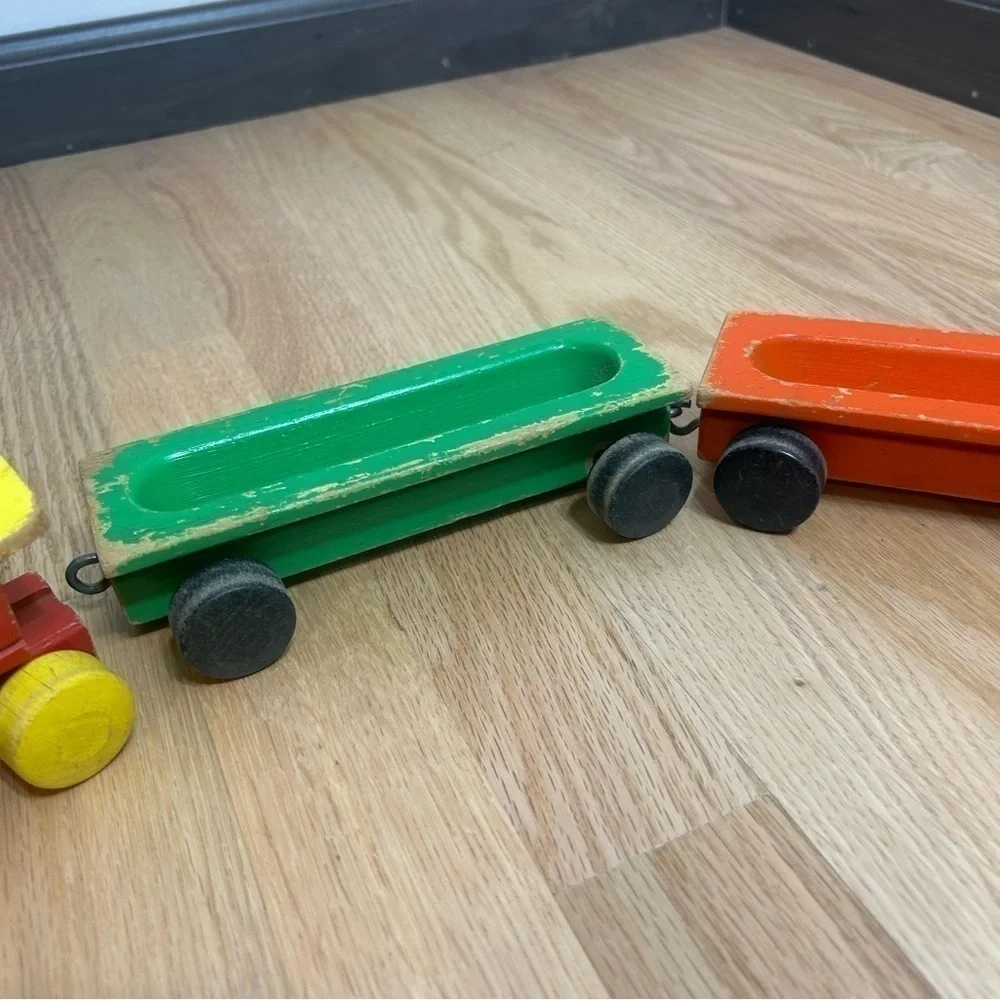 Vintage Playskool Wood Pull Train Caboose Engine 50s 60s Children Kids Toy